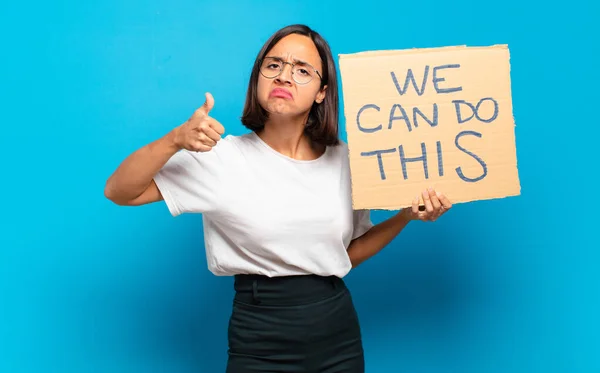 Jonge Mooie Vrouw Kunnen Dit Concept Doen — Stockfoto