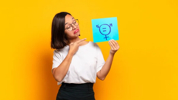 Young Pretty Woman Equality Concept — Stock Photo, Image