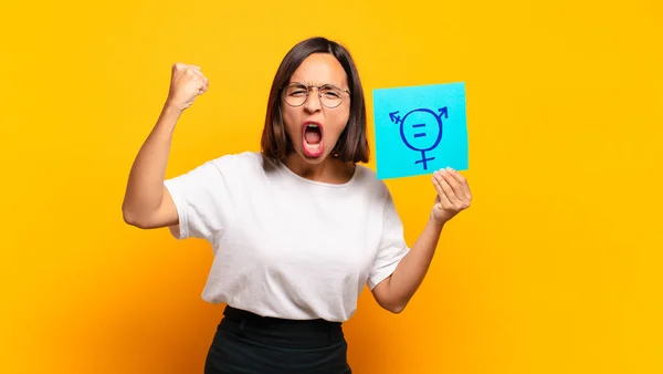 Jovem Bonito Mulher Igualdade Conceito — Fotografia de Stock