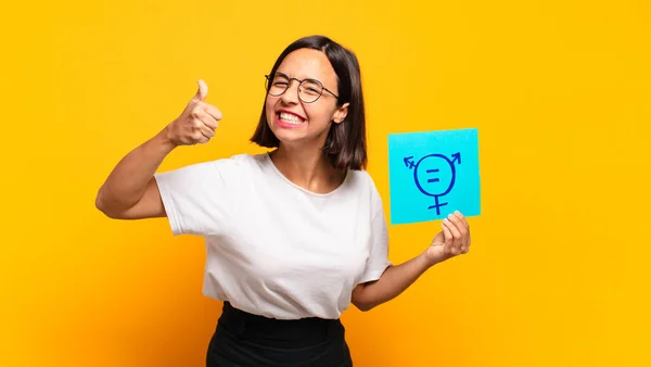 Jovem Bonito Mulher Igualdade Conceito — Fotografia de Stock