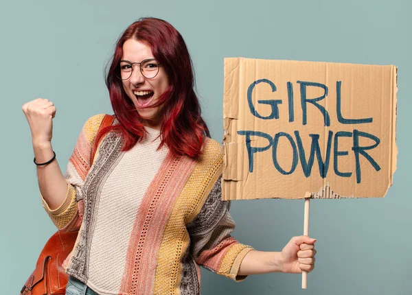 Una Estudiante Muy Activista Concepto Poder Chica —  Fotos de Stock