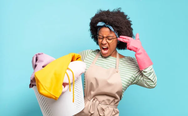 Schwarze Afro Frau Die Unglücklich Und Gestresst Aussieht Selbstmordgeste Die — Stockfoto