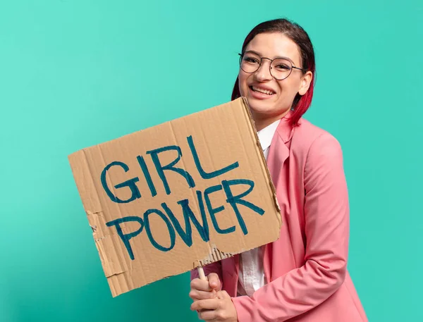 Rote Haare Coole Frau Girl Power Konzept — Stockfoto