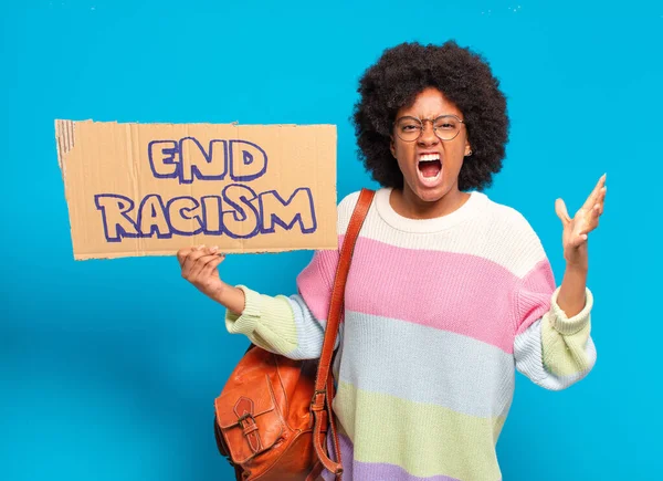 Young Pretty Afro Woman Equality Concept — Stock Photo, Image