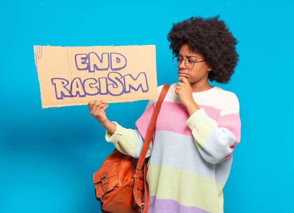 Young Pretty Afro Woman Equality Concept — Stock Photo, Image