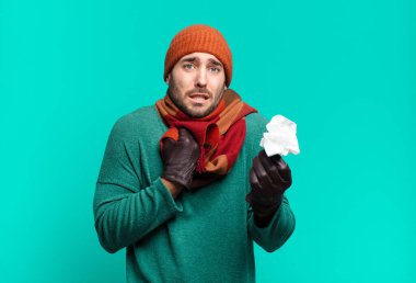 Genç yakışıklı adam gribi. hastalık kavramı