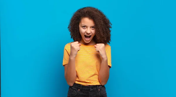 Shouting Aggressively Annoyed Frustrated Angry Look Tight Fists Feeling Furious — Stock Photo, Image