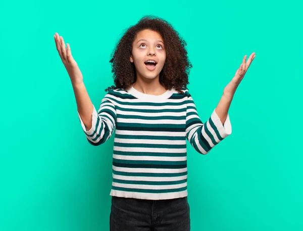 Feeling Happy Amazed Lucky Surprised Celebrating Victory Both Hands Air — Stock Photo, Image