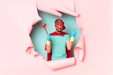 Çılgın süper kahraman adam. oda yönetimi kavramı