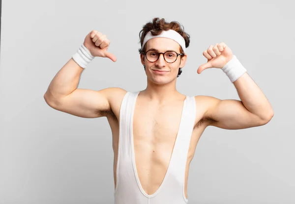 Humorous Sport Man Feeling Proud Arrogant Confident Looking Satisfied Successful — Stock Photo, Image