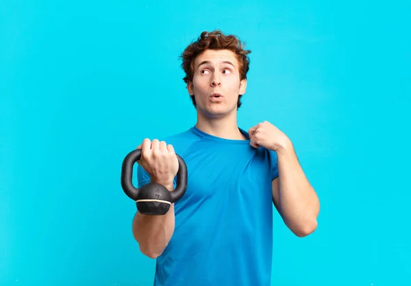 Young Sport Boy Feeling Stressed Anxious Tired Frustrated Pulling Shirt — Stock Photo, Image