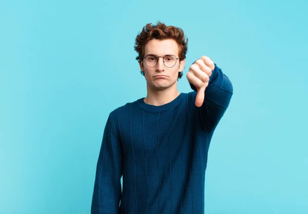 Young Handsome Boy Feeling Cross Angry Annoyed Disappointed Displeased Showing — Stock Photo, Image