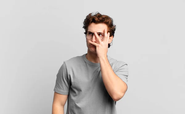 Young Handsome Boy Feeling Bored Frustrated Sleepy Tiresome Dull Tedious — Stock Photo, Image