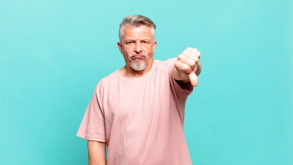 Old Senior Man Feeling Cross Angry Annoyed Disappointed Displeased Showing — Foto de Stock