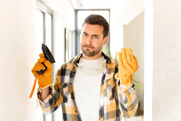 Tuttofare Fare Capice Gesto Denaro Dicendoti Pagare Tuoi Debiti — Foto Stock