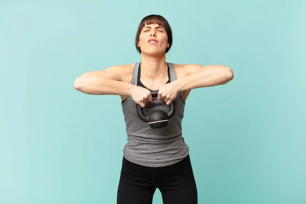 Young Fitness Woman Dumbbell — Stock Photo, Image