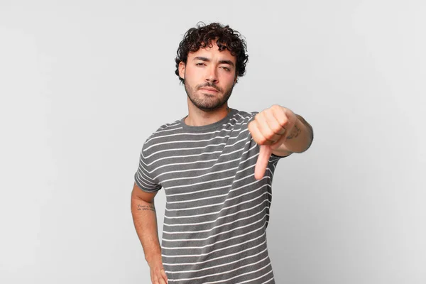 Hispanic Handsome Man Feeling Cross Angry Annoyed Disappointed Displeased Showing — Stock Photo, Image