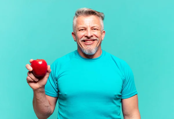 Anziano Bell Uomo Con Una Mela — Foto Stock