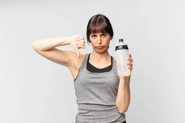 Jong Fitness Vrouw Met Een Water Kan — Stockfoto