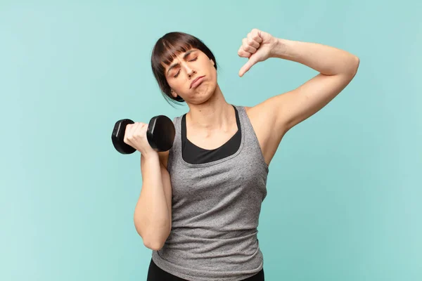 Young Fitness Woman Dumbbell — Stock Photo, Image