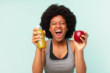 siyah afro fitness kadın ve pürüzsüz