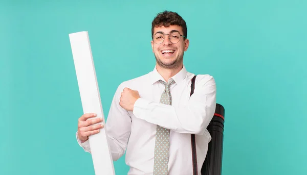 Architect Feeling Happy Positive Successful Motivated Facing Challenge Celebrating Good — Stock Photo, Image