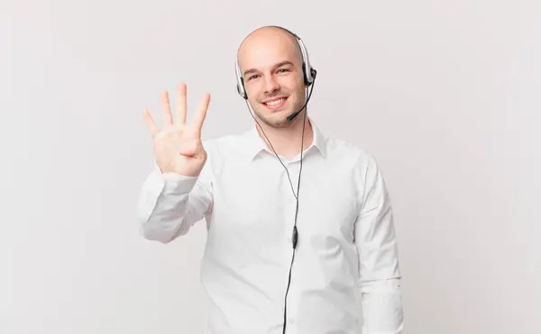 Skallig Man Som Ser Arg Irriterad Och Frustrerad Skrikande Wtf — Stockfoto