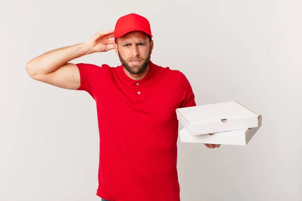 Junger Gutaussehender Mann Der Gestresst Ängstlich Oder Verängstigt Ist Und — Stockfoto