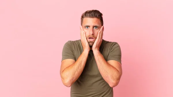 Young Handsome Man Feeling Shocked Scared — Stock Photo, Image