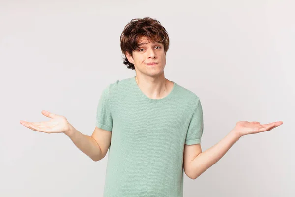 Young Handsome Man Feeling Puzzled Confused Doubting — Stock Photo, Image