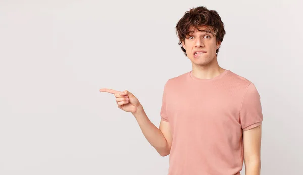 Young Handsome Man Looking Puzzled Confused — Stock Photo, Image