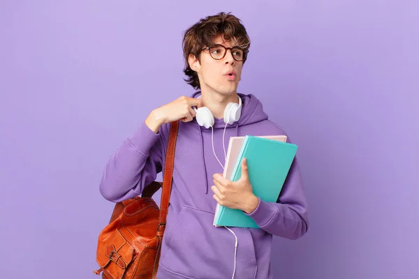 Young Student Man Feeling Stressed Anxious Tired Frustrated — Zdjęcie stockowe