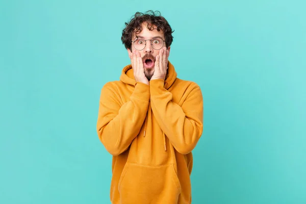 Young Handsome Man Feeling Shocked Scared — Stock Photo, Image