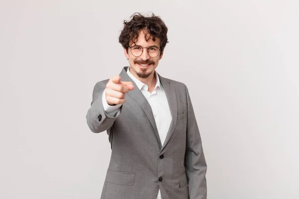 Young Businessman Pointing Camera Choosing You — Stock Photo, Image