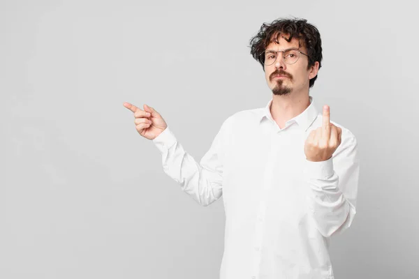 Young Handsome Man Feeling Angry Annoyed Rebellious Aggressive — Stock Photo, Image