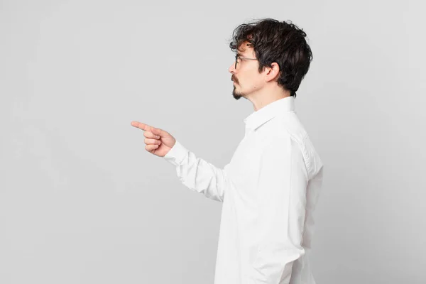 Young Handsome Man Profile View Thinking Imagining Daydreaming — Stock Photo, Image