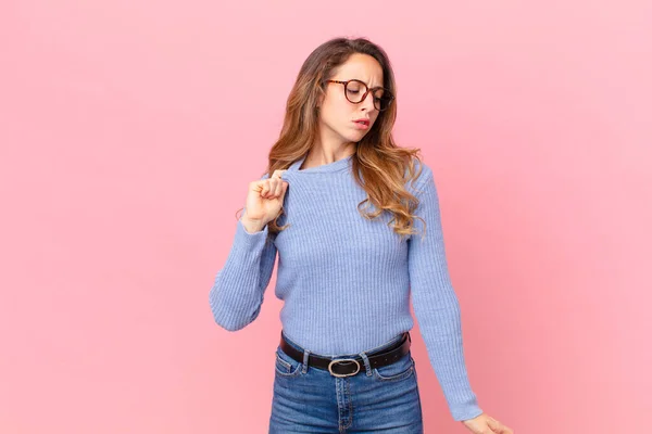 Mulher Bonita Sentindo Estressada Ansiosa Cansada Frustrada — Fotografia de Stock