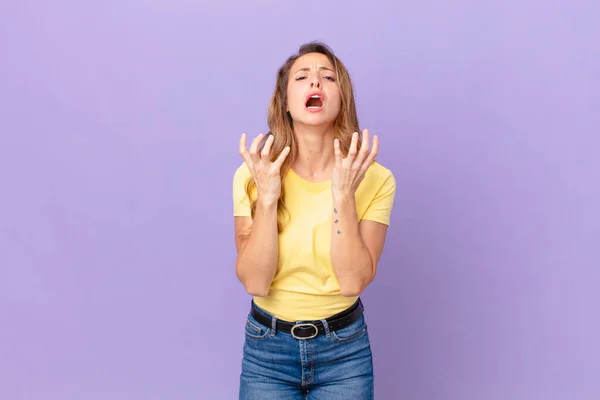 Jolie Femme Air Désespérée Frustrée Stressée — Photo