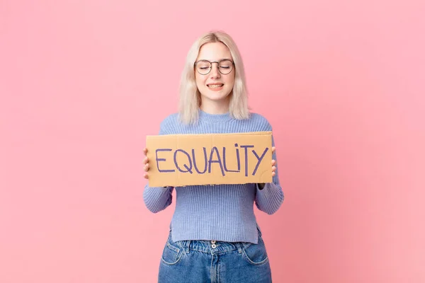 Blond Woman Equality Concept Banner — Foto Stock