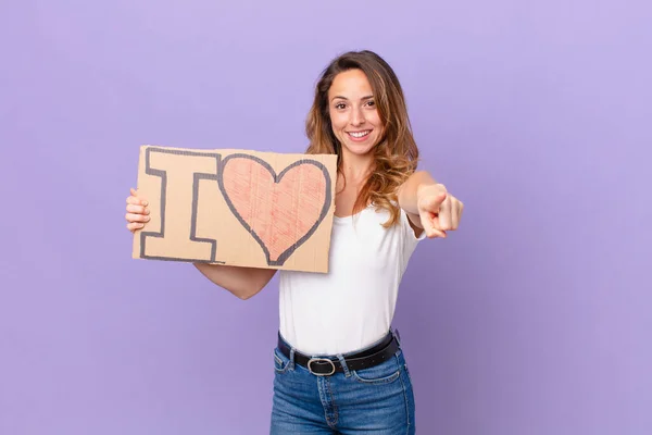 Junge Hübsche Frau Love Concept — Stockfoto