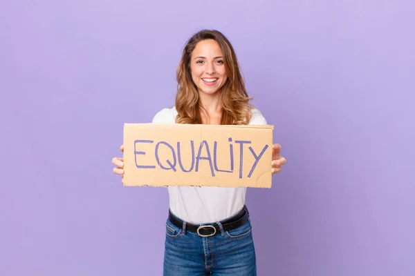 Young Pretty Woman Gender Equality Concept — Stock Photo, Image