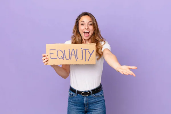 Young Pretty Woman Gender Equality Concept — Stock Photo, Image