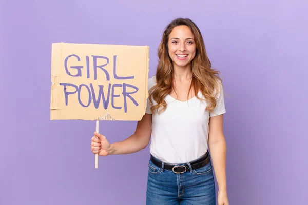 Uma Jovem Mulher Bonita Conceito Poder Menina — Fotografia de Stock