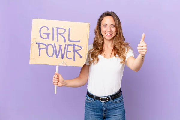 Una Mujer Joven Bonita Concepto Poder Chica —  Fotos de Stock