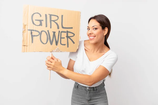 Junge Hispanische Frau Girl Power Konzept — Stockfoto