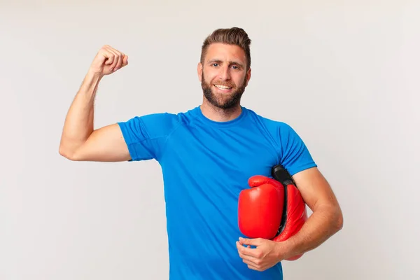 Young Fitness Man Boxing Gloves — Stock Photo, Image