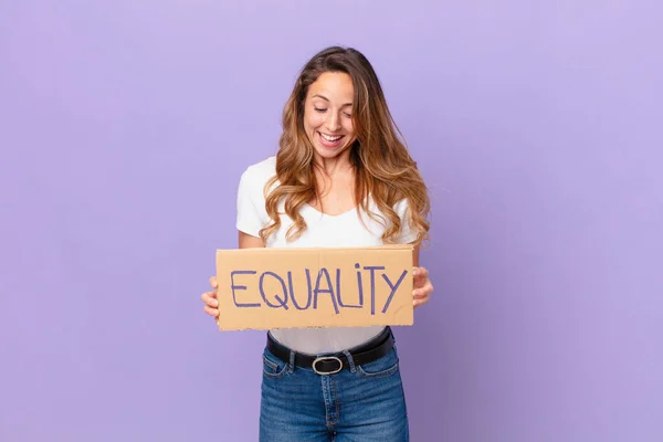 Young Pretty Woman Gender Equality Concept — Stock Photo, Image
