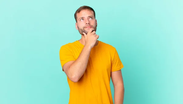 Handsome Blonde Man Thinking Feeling Doubtful Confused — Stockfoto