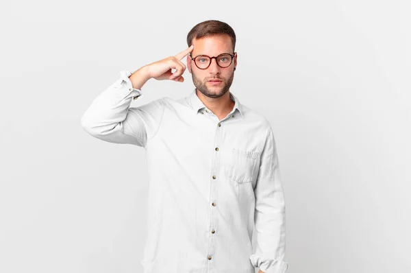 Handsome Blonde Man Feeling Confused Puzzled Showing You Insane — Stockfoto
