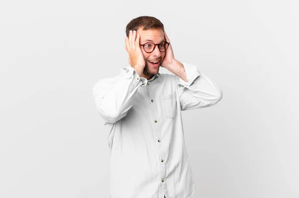 Handsome Blonde Man Feeling Happy Excited Surprised — Photo